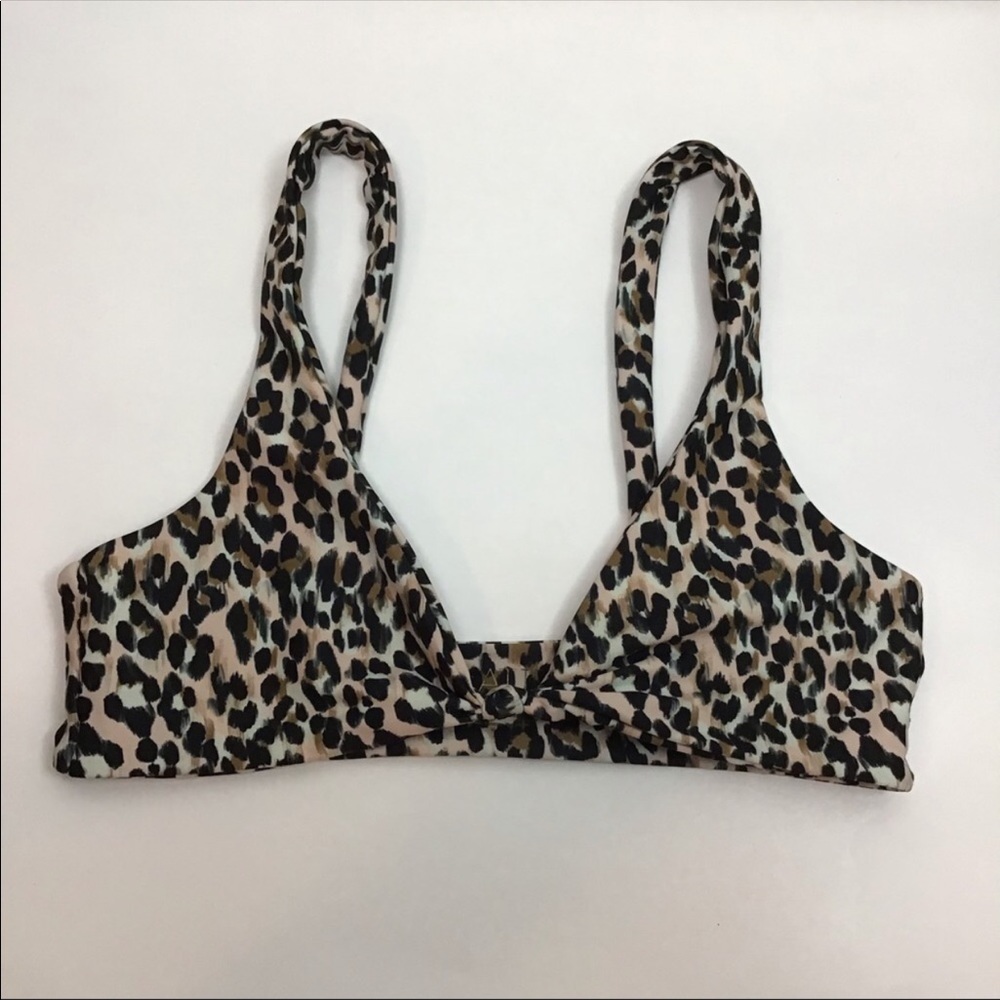 SKATIE Leopard Print Penny Knot Bikini Top
